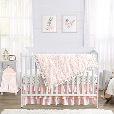 Sweet Jojo Designs Amelia Crib Bedding Collection in Pink/Gold. View a larger version of this product image.
