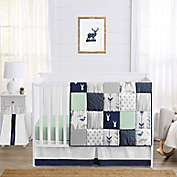 Sweet Jojo Designs Woodsy 4-Piece Crib Bedding Set in Navy/Mint