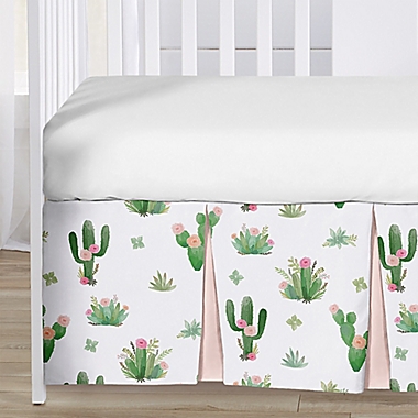 Sweet Jojo Designs&reg; Cactus Floral 4-Piece Crib Bedding Set in Blush/Green. View a larger version of this product image.