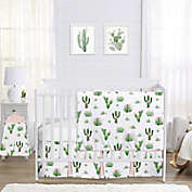 Sweet Jojo Designs&reg; Cactus Floral 4-Piece Crib Bedding Set in Blush/Green