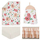 Alternate image 1 for Sweet Jojo Designs&reg; Watercolor Floral 4-Piece Crib Bedding Set in Peach/Green
