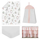 Alternate image 1 for Sweet Jojo Designs Floral 4-Piece Crib Bedding Set in Pink/Grey
