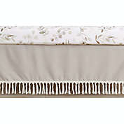 Sweet Jojo Designs&reg; Leaf Linen Crib Bed Skirt in Taupe/White