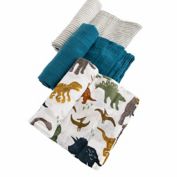 Little Unicorn&reg; 3-Pack Dino Friends Cotton Muslin Swaddle Blankets in Blue/Green