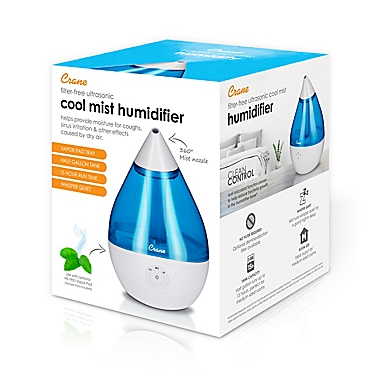 Crane 0.5-Gallon Droplet Ultrasonic Cool Mist Humidifier in Blue/White. View a larger version of this product image.