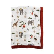 Little Unicorn Safari Social Deluxe Muslin Baby Receiving Quilt in Orange