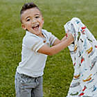 Alternate image 2 for Little Unicorn Air Show Deluxe Muslin Baby Receiving Blanket in Blue/White