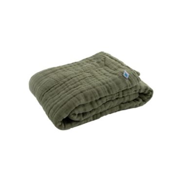 Little Unicorn&reg; Fern Cotton Muslin Baby Receiving Quilt in Green. View a larger version of this product image.