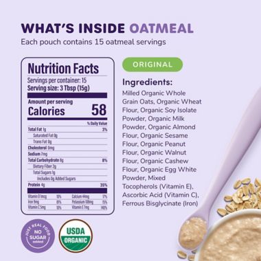 Ready, Set, Food!&trade; 8 oz. Organic Original Baby Oatmeal. View a larger version of this product image.