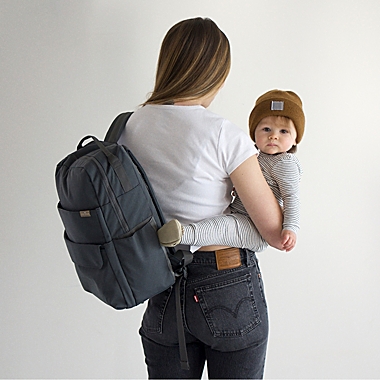Red Rovr Roo Diaper Backpack in Charcoal. View a larger version of this product image.