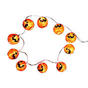 H for Happy&trade; 10-Count LED Pumpkin Lantern String Lights in Orange