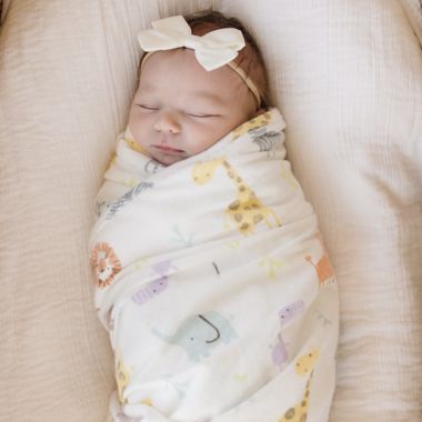 My Tiny Moments&reg; Lion 2-Piece Swaddle Blanket and Plush Animal Toy Gift Set in Brown. View a larger version of this product image.