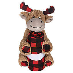 My Tiny Moments® 2-Piece Moose Plush and Buffalo Check Blanket Gift Set in Red