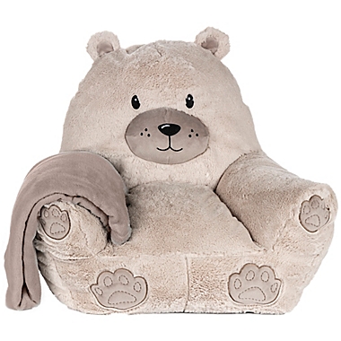 Toddler Bear Plush Character Chair by Cuddo Buddies with Blanket. View a larger version of this product image.