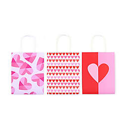 H for Happy™ 3-Pack Assorted Medium Valentine's Day Gift Bags in Pink/Red