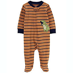 carter's® Stripe Dinosaur 2-Way Zip Cotton Sleep & Play in Orange