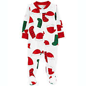carter&#39;s&reg; Christmas Cotton 2-Way-Zip Sleep &amp; Play Footed Pajama in Ivory
