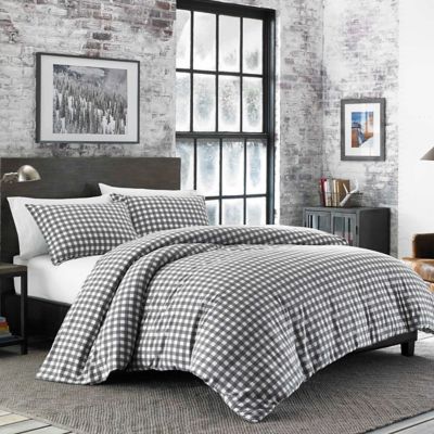Eddie Bauer&reg; Preston Cotton Flannel Twin Comforter Set in Grey
