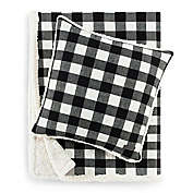 Eddie Bauer&reg; Cabin Plaid Cotton Yarn Dyed Flannel Throw Pillow and Blanket Set in Black