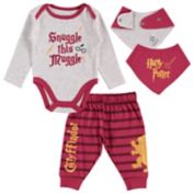 Harry Potter&trade; 3-Piece "Snuggle This Muggle" Bodysuit, Pant and Bib Set in Red