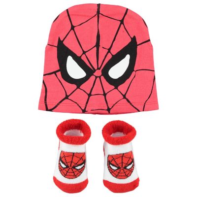 Spider-Man Size 0-12M Hat and Bootie 2-Piece Set in Red