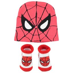 Spider-Man Size 0-12M Hat and Bootie 2-Piece Set in Red