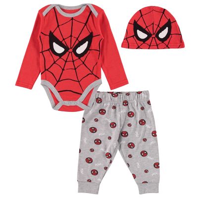 Spiderman 3-Piece Cap, Bodysuit, and Pant Set
