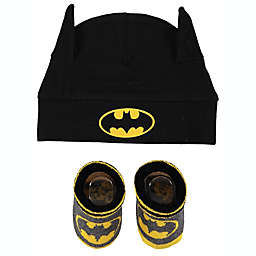 DC Comics© Newborn 2-Piece Batman Cap and Bootie Set in Black/Grey