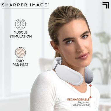 Sharper Image&reg; Neck Tens Massager with Pulse Technology and Heat in White. View a larger version of this product image.