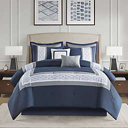 510 Design Powell 8-Piece Embroidered California King Comforter Set in Navy