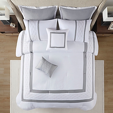 510 Design Powell 8-Piece Embroidered King Comforter Set in White. View a larger version of this product image.