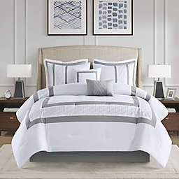 510 Design Powell 8-Piece Embroidered California King Comforter Set in White