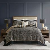Madison Park&reg; Aubrey 5-Piece Reversible Jacquard King Bedspread Set in Black
