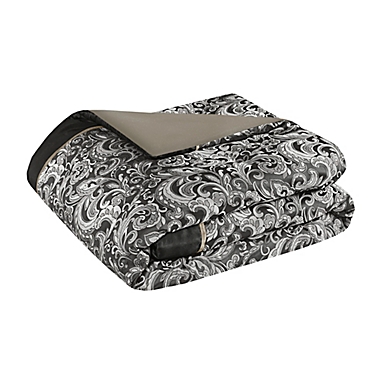 Madison Park Essentials Brystol 24-Piece Queen Comforter Set in Black. View a larger version of this product image.