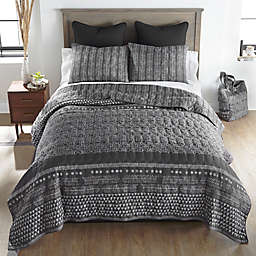 Nomad 2-Piece Reversible Twin Quilt Set in Grey