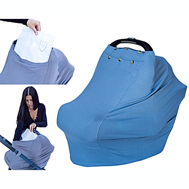 Snuggle Shield&reg; Air Filtering Multi-Use Infant Cover in Blue. View a larger version of this product image.