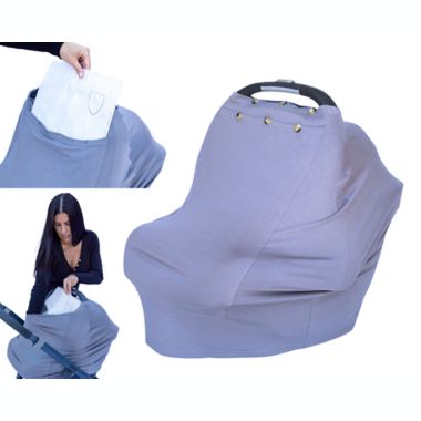 Snuggle Shield&reg; LUXE Protection&trade; Multi-Use Infant Carseat Cover in Grey. View a larger version of this product image.