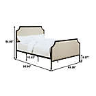 Alternate image 1 for Pulaski Upholstered Metal Queen Bed with Tack Accent Border in Cream/Black