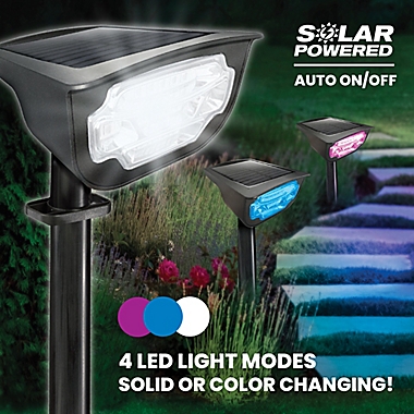 Bell + Howell Outdoor Solar-Powered LED Bionic Color Burst Lights in Black (Set of 2). View a larger version of this product image.
