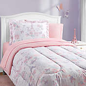 Parisian Petals 8-Piece Twin Comforter Set in Pink