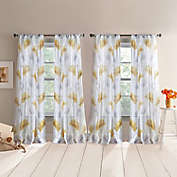 DKNY Iris 84-Inch Rod Pocket Sheer Window Curtain Panels in Gold Dust (Set of 4)