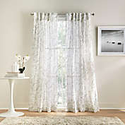 DKNY Promenade Inverted Pleat Sheer Window Curtain Panels in Pewter (Set of 2)