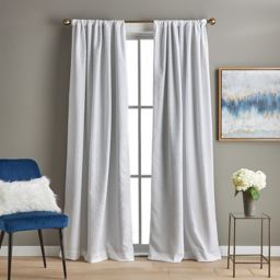 DKNY Spark Rod Pocket Room Darkening Window Curtain Panels in White (Set of 2)