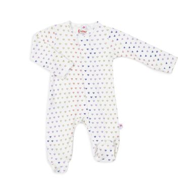 E=MC2 Preemie Pop Art Heart Magnetic Footie in White. View a larger version of this product image.