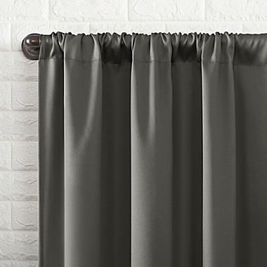 Sun Zero&reg; Bergen 63-Inch Rod Pocket Total Blackout Window Curtain Panel in Grey (Single). View a larger version of this product image.