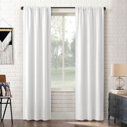 Sun Zero® Bergen 84-Inch Rod Pocket Total Blackout Window Curtain Panel in White (Single)
