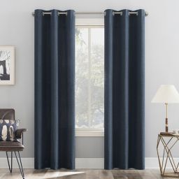 No. 918 Energy® Lydell Solid 63-Inch Room Darkening Window Curtain Panel in Blue (Single)