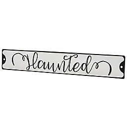 National Tree Company® 6-Inch x 38-Inch "Haunted" Halloween Wall Sign in White
