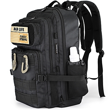 Active Doodie&reg; Dad Diaper Bag Backpack with Morale Patches in Black. View a larger version of this product image.