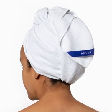 AQUIS&reg; Towel Water Wicking Ultra-Absorbent Hair-Drying Tool in White. View a larger version of this product image.